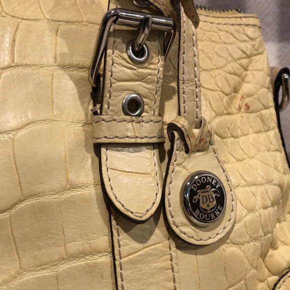 Dooney & Bourke yellow crocodile satchel handbag - Picture 2 of 7